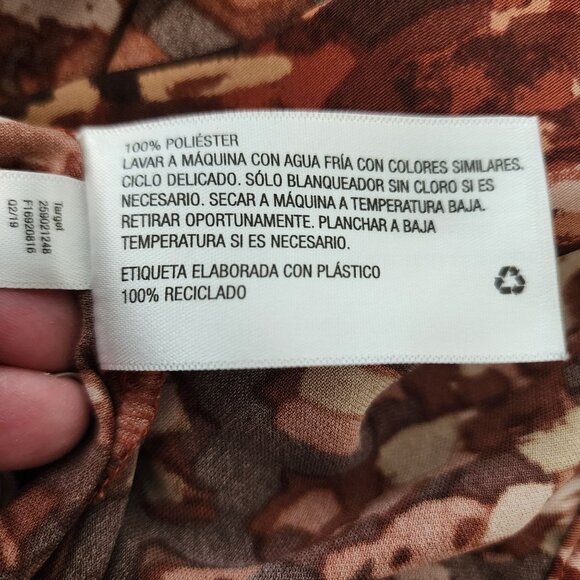 Abstract Patterned Long-Sleeve Blouse With Earth Tones By Prologue XXL - Picture 7 of 7